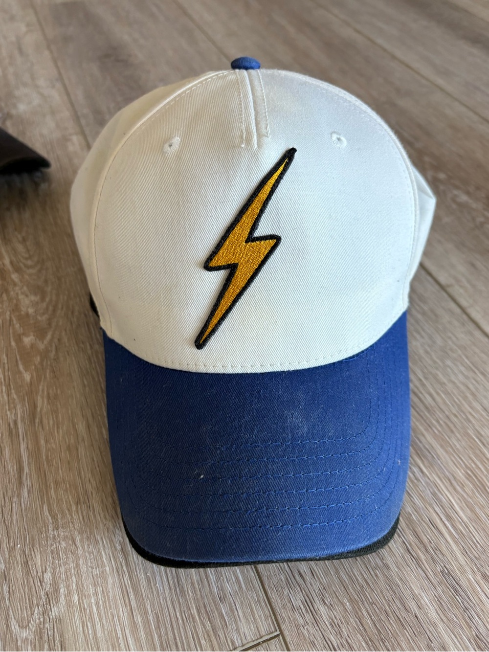 Aviator Nation Kids White and Blue Lightning Bolt Cap